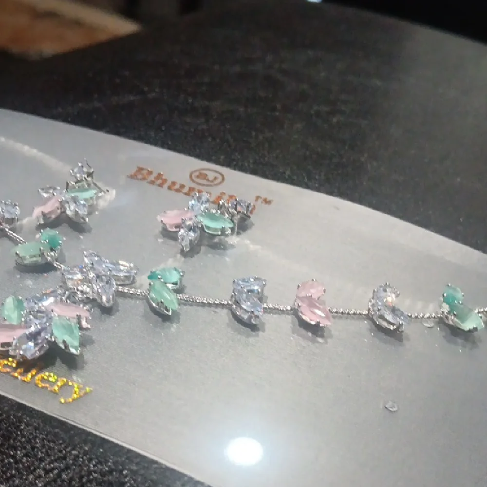 Pastel Gemstone Necklace and Earring Set - Picture 5 of 6